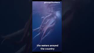 Footage of Live Giant Squid Appearance Captured By Divers [upl. by Dong959]