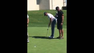 Snedeker practicing with Laser Putt [upl. by Eniamerej]