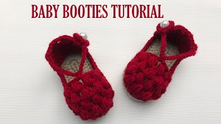 How To Crochet Cute and Easy Baby Booties  Crochet Baby Booties For Beginners  Baby Shoes Pattern [upl. by Artie725]