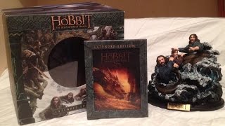 The Hobbit The Desolation of Smaug Extended Edition 3D BluRay Box Set w Barrel Statue Unboxing [upl. by Assir345]