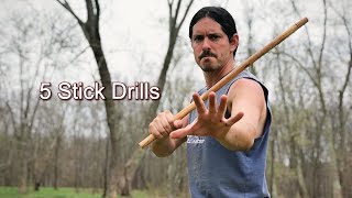 5 Single Stick Drills  Kali Eskrima Arnis [upl. by Gualterio]