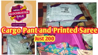 Meesho Sale Cargo Pant and Printed Saree just 200 🔥 viralvideo meesho saree sale ytviral [upl. by Schott61]