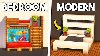 Minecraft Top 10 Bedroom Build Hacks amp Designs [upl. by Einnob]