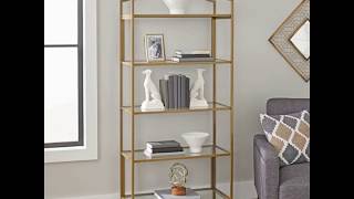 Better Homes and Gardens Nola 5Open Shelves Bookcase Gold Finish [upl. by Doscher439]