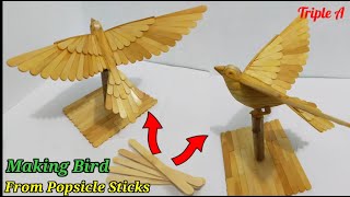 Making Bird from Popsicle sticks DIY [upl. by Nellir12]