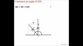 ANGLE CONSTRUCTIONS USING COMPASS  135 DEGREES [upl. by Kinghorn]