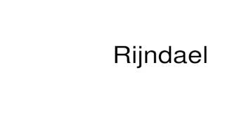 How to pronounce Rijndael [upl. by Aronid]