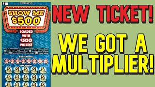 MULTIPLIER WIN BRAND NEW Show Me 500 Scratch Off Ticket  New York Lottery Gameplay [upl. by Treva]