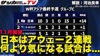 【W杯アジア最終予選／グループC展望】日本代表はアウェー連戦で勝点６を積み上げられるか？ [upl. by Ardnuasak910]