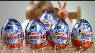 Five Kinder Surprise Giant Christmas Maxi Eggs  kinda broken​​​ [upl. by Leugar]