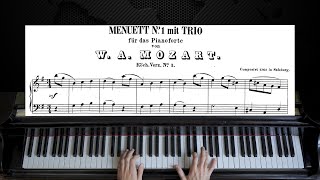 Mozart  Minuet No1 KV 1  Piano Tutorial [upl. by Homans]