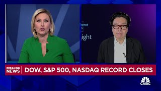 Dow SampP 500 and Nasdaq hit record highs following Trump election [upl. by Lemart]