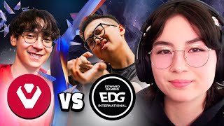 Kyedae Reacts To Sentinels vs EDG  VCT Champions Seoul 2024  Playoffs [upl. by Anirpas]