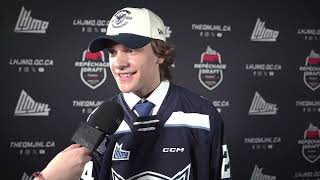 2024 QMJHL Draft  Thomas Rousseau after being drafted by the Sherbrooke Phoenix [upl. by Neirol]