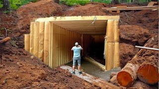 Man Builds Wood Storm Shelter Underground  Start to Finish by tickcreekranch [upl. by Griffith]