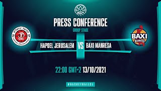 Hapoel Jerusalem v BAXI Manresa  Press Conference  Basketball Champions League 202122 [upl. by Kala]