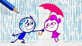 Pencilmiss Makes the Sun Shine in RAIN WOMAN  Pencilmation Cartoons [upl. by Divan698]