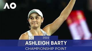 Winning Moment Ashleigh Barty Championship Point F  Australian Open 2022 [upl. by Nelrsa]