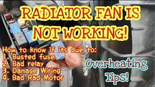 RADIATOR FAN IS NOT WORKING  HOW TO TROUBLE SHOOT TO AVOID ENGINE OVERHEATING [upl. by Moir]