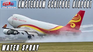 LIVE Crosswindy Arrivals then Departures at Amsterdam Schiphol Airport [upl. by Mickelson]