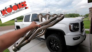 KOOKS Header Install  2018 GMC Sierra 62l [upl. by Malita]