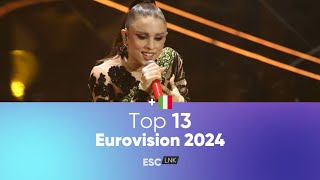 Eurovision 2024 • MY TOP 13 ENTRIES SO FAR 🇮🇹 [upl. by Packton]