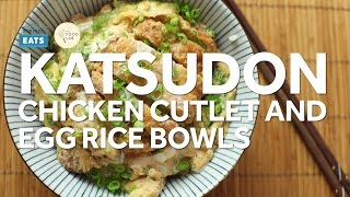 How to Make Katsudon Japanese Chicken Cutlet and Egg Rice Bowl [upl. by Noraf936]