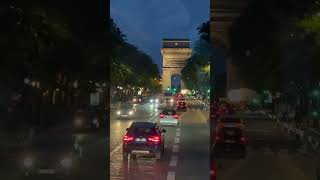 Evening drive towards the Arc de Triomphe Monument Paris 🇫🇷 [upl. by Anoit]