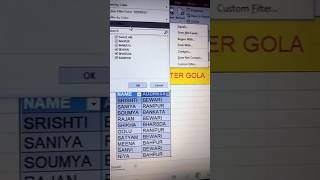 Text Filter in Excel  Excel 🔥में टेक्स्ट फिल्टर लगाएं shorts shortvideo viralvideo viralshort [upl. by Cirdnek]