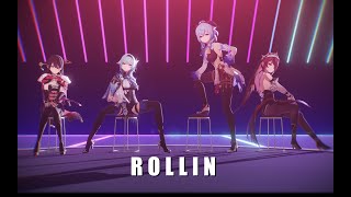 【Genshin Impact MMD4K60FPS】Beidou amp Eula amp Ganyu amp Rosaria【ROLLIN】 [upl. by Panchito138]