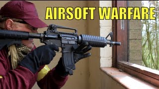 Airsoft War Stoner 63 Scar L WE M4 L85 England HD [upl. by Alyak300]