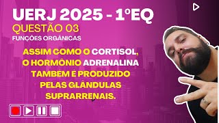 UERJ 2025  1º EQ  Assim como o cortisol o hormônio adrenalina também é produzido pelas glândulas [upl. by Anaek]