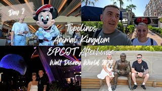 Disney World Vlog  Day 2  Micas Birthday  Topolinos Terrace  Animal Kingdom  Epcot Afterhours [upl. by Nymassej]