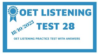 New Updated OET Listening Test With Answers 2023Test 28 [upl. by Gillman]