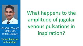 What happens to the amplitude of jugular venous pulsations in inspiration [upl. by Ehtiaf57]