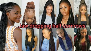 Half cornrows braids hairstyles for elegant ladies  Cornrows styles Cornrows Braids Hairstyles [upl. by Ramsdell]