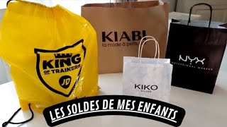 Méga haul SOLDES Mes enfants dépensent leur argent de Noël kiko nyx kiabi micromania jdsports [upl. by Ilahtan]