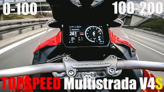 Ducati Multistrada V4S  TOPSPEED  0100  100200 [upl. by Larrabee]