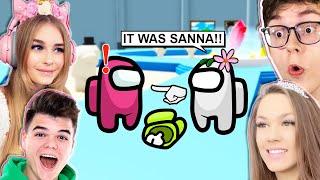 MY BEST FRIEND KILLED ALL MY FRIENDS in AMONG US with IAMSANNA MOODY JELLY AND DINO Roblox [upl. by Adlare]