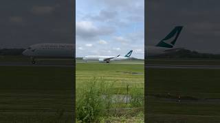 Cathay Pacific A350900 close up Manchester Airport [upl. by Naujej]