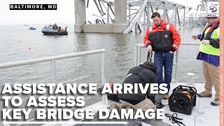 Agencies arrive in Baltimore to assess damage from Key Bridge collapse [upl. by Aserat]