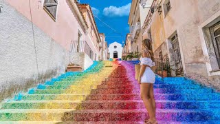 Sardegna Arzachena La Scalinata arcobaleno della Chiesa di Santa Lucia [upl. by Ateloj]