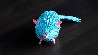 How to make a paper mouse a rat 3D origami tutorial instruction [upl. by Mashe367]