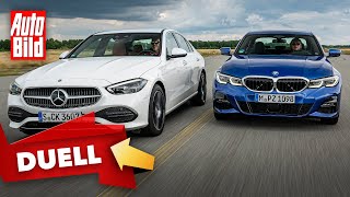 Mercedes CKlasse vs BMW 3er 2021  Das Duell der Limousinen mit Dennis Petermann [upl. by Judas]