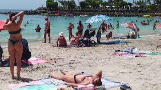 ☀️🍑👙Walk on the beach of Anfi del Mar on a perfect day 🌊 4K 🎥 cant be better [upl. by Ahselat]