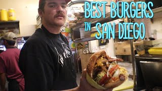 San Diego food tour AMAZING BURGERS in Hodads Ocean Beach [upl. by Marya]