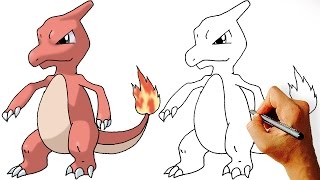 How to Draw Charmeleon Pokemon Step by Step [upl. by Lyrred]