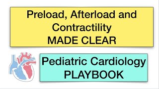 Preload Afterload and Contractility MADE CLEAR by Pediatric Cardiology PLAYBOOK [upl. by Leelahk791]