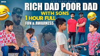 Rich dad vs poor dad full 1 hour fun🔥 friends rich happy reels love poor sad trending dad [upl. by Ilak]