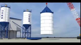 haomei concrete batch plant installation Video of Bolted Type Cement Silo [upl. by Ettesus]